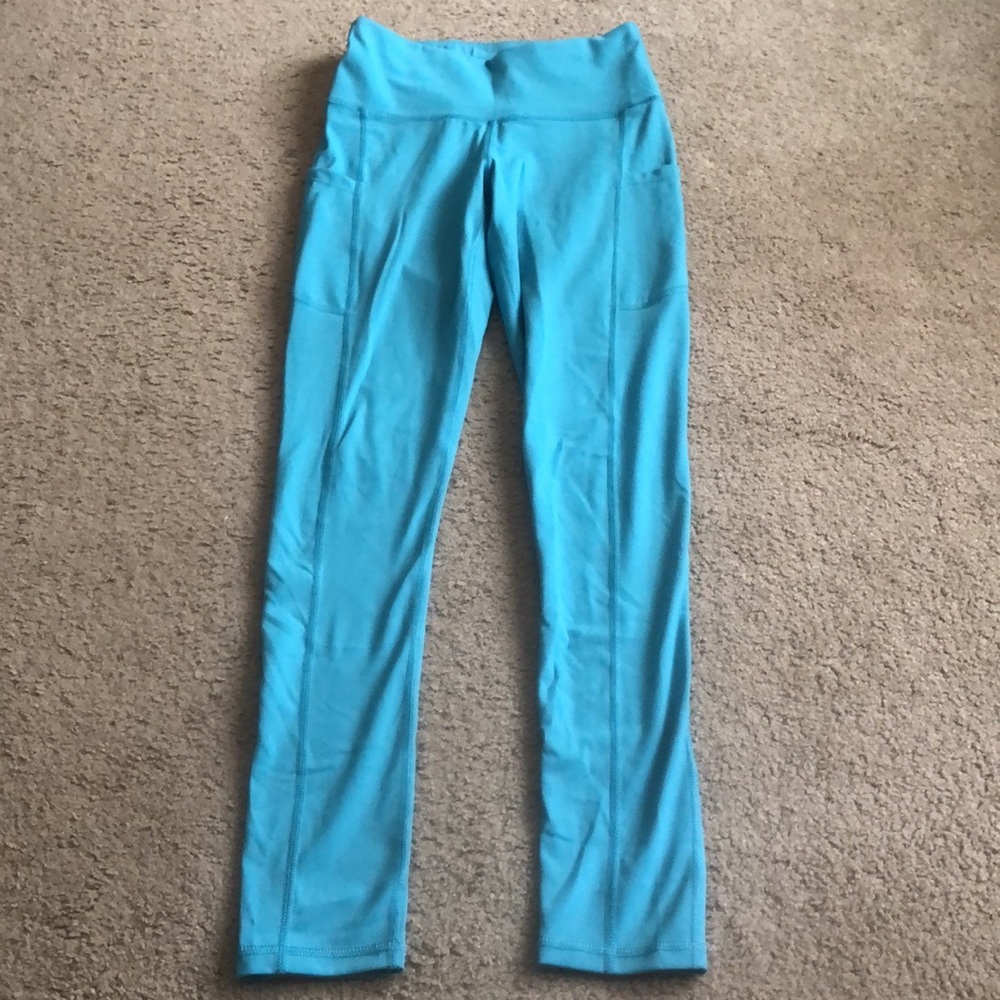 Iuga High Waisted Aqua Blue Leggings